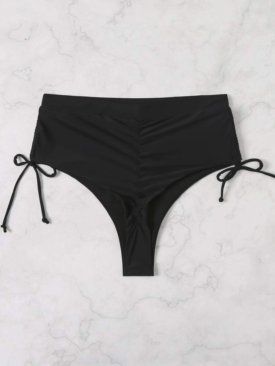 Oceva لباس سفلي بيكيني بربطة جانبي وبلون موحد - الأسود - مشاهدة 1