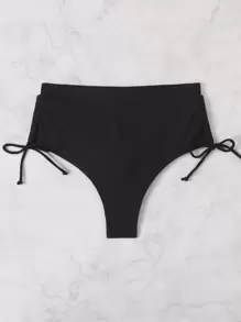 Oceva لباس سفلي بيكيني بربطة جانبي وبلون موحد - الأسود - مشاهدة 2