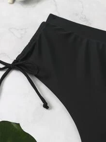 Oceva لباس سفلي بيكيني بربطة جانبي وبلون موحد - الأسود - مشاهدة 4