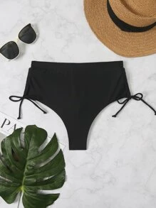Oceva لباس سفلي بيكيني بربطة جانبي وبلون موحد - الأسود - مشاهدة 5