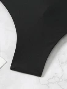Oceva لباس سفلي بيكيني بربطة جانبي وبلون موحد - الأسود - مشاهدة 3