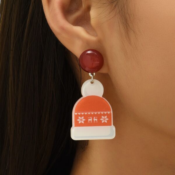

Christmas Hat Drop Earrings, Multicolor