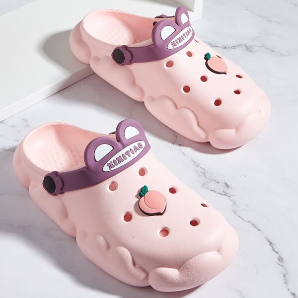 

Colorblock peach Decor Vented Clogs, Pink
