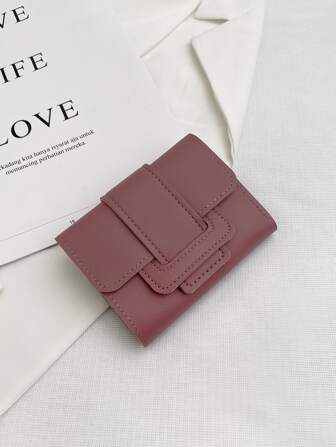 Minimalistisk fickplånbok Liten trippelvikt slimmad plånbok för kvinnor Bärbar kontanter tjänstemän för kvinnliga högskolearbeten Affärspendlingskontor för jubileum för par För födelsedagspresent på alla hjärtans dag Presentgåva för kvinnor Plånbok Plånbok Liten plånbok