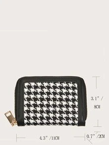 Monedero cuadrado de pata de gallo