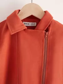 SHEIN Girls Contrast Striped Tape Jacket