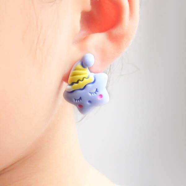 

Toddler Girls Star Decor Ear Cuffs, Baby blue