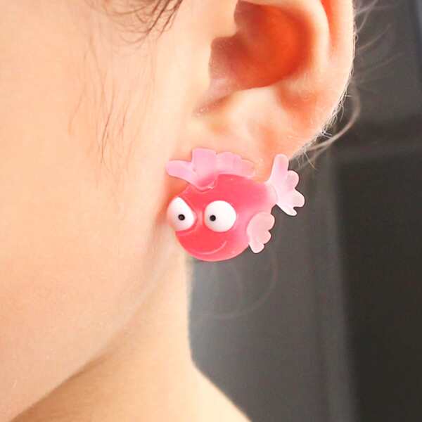 

Toddler Girls Fish Decor Ear Cuffs, Rose red