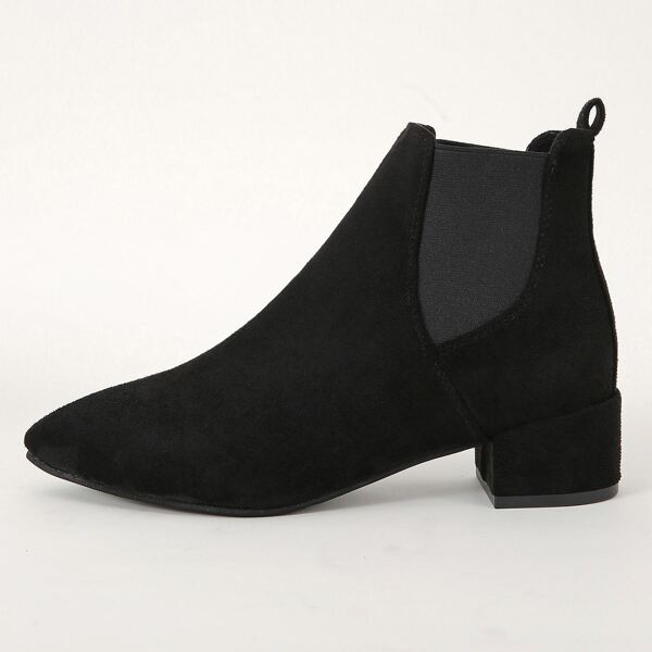 

Minimalist Chunky Heeled Chelsea Boots, Black