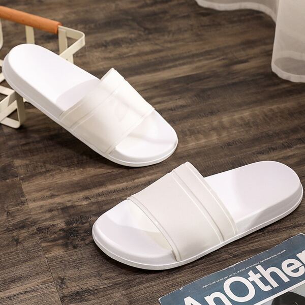

Open Toe Minimalist Slides, White