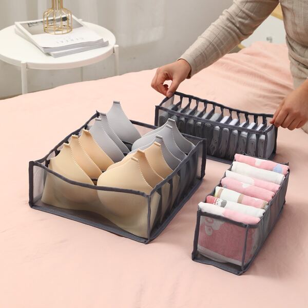 

1pc Random Color Underwear Drawer Storage Box, Grey