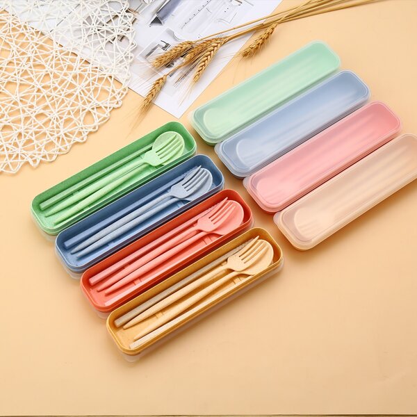 

3pcs Random Color Cutlery Set, Multicolor
