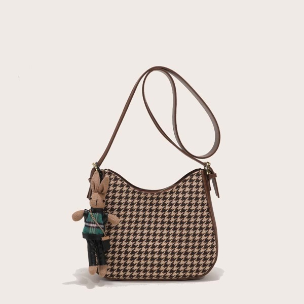 

Houndstooth Pattern Doll Decor Novelty Bag, Multicolor