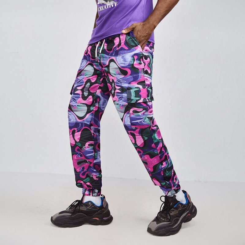 

Guys All Over Print Drawstring Pants, Multicolor