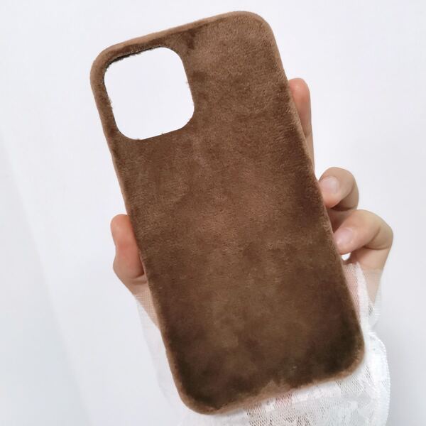 

Plush Phone Case, Coffee brown