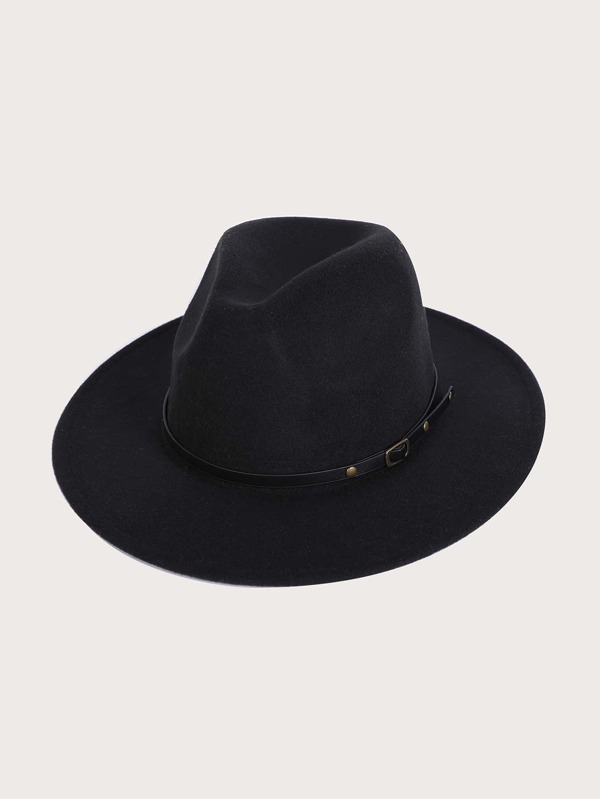 Buckle Decor Fedora Hat
