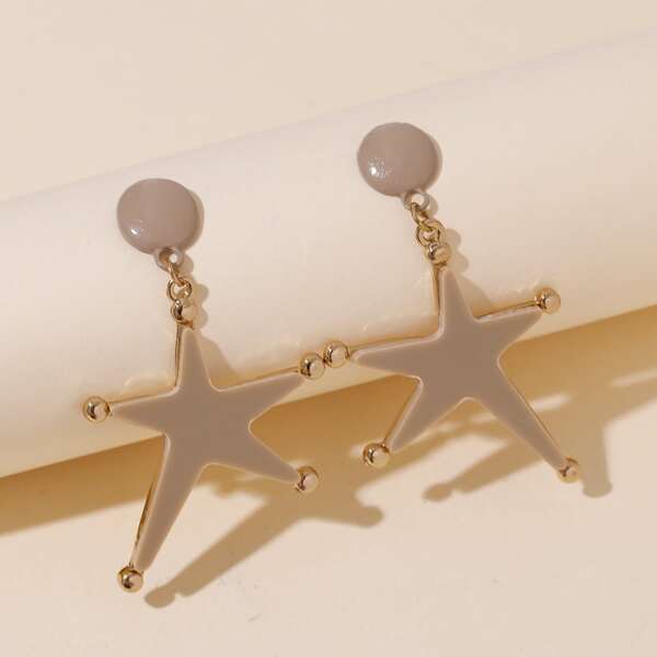 

Star Drop Earrings, Khaki