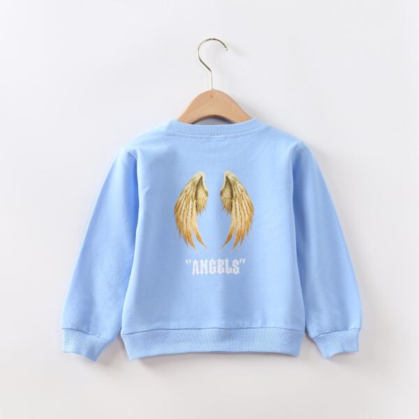 

Toddler Boys Wings And Letter Graphic Sweatshirt, Baby blue