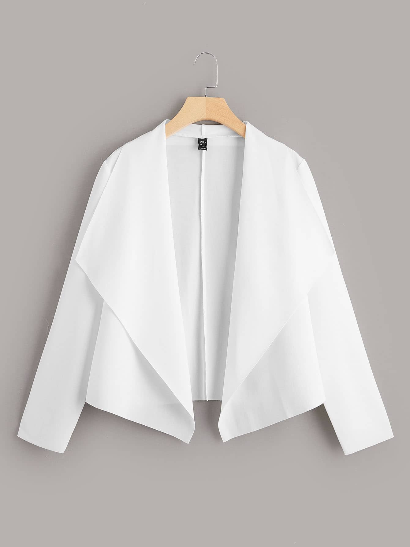 SHEIN LUNE Áo khoác nữ Bất đối xứng màu trơn Giải trí - trắng - Xem 1