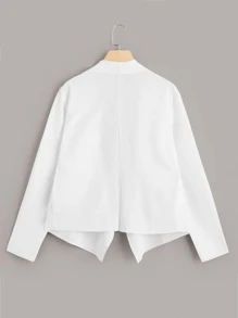 SHEIN LUNE Áo khoác nữ Bất đối xứng màu trơn Giải trí - trắng - Xem 2