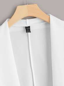 SHEIN LUNE Áo khoác nữ Bất đối xứng màu trơn Giải trí - trắng - Xem 3