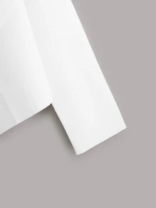 SHEIN LUNE Áo khoác nữ Bất đối xứng màu trơn Giải trí - trắng - Xem 4