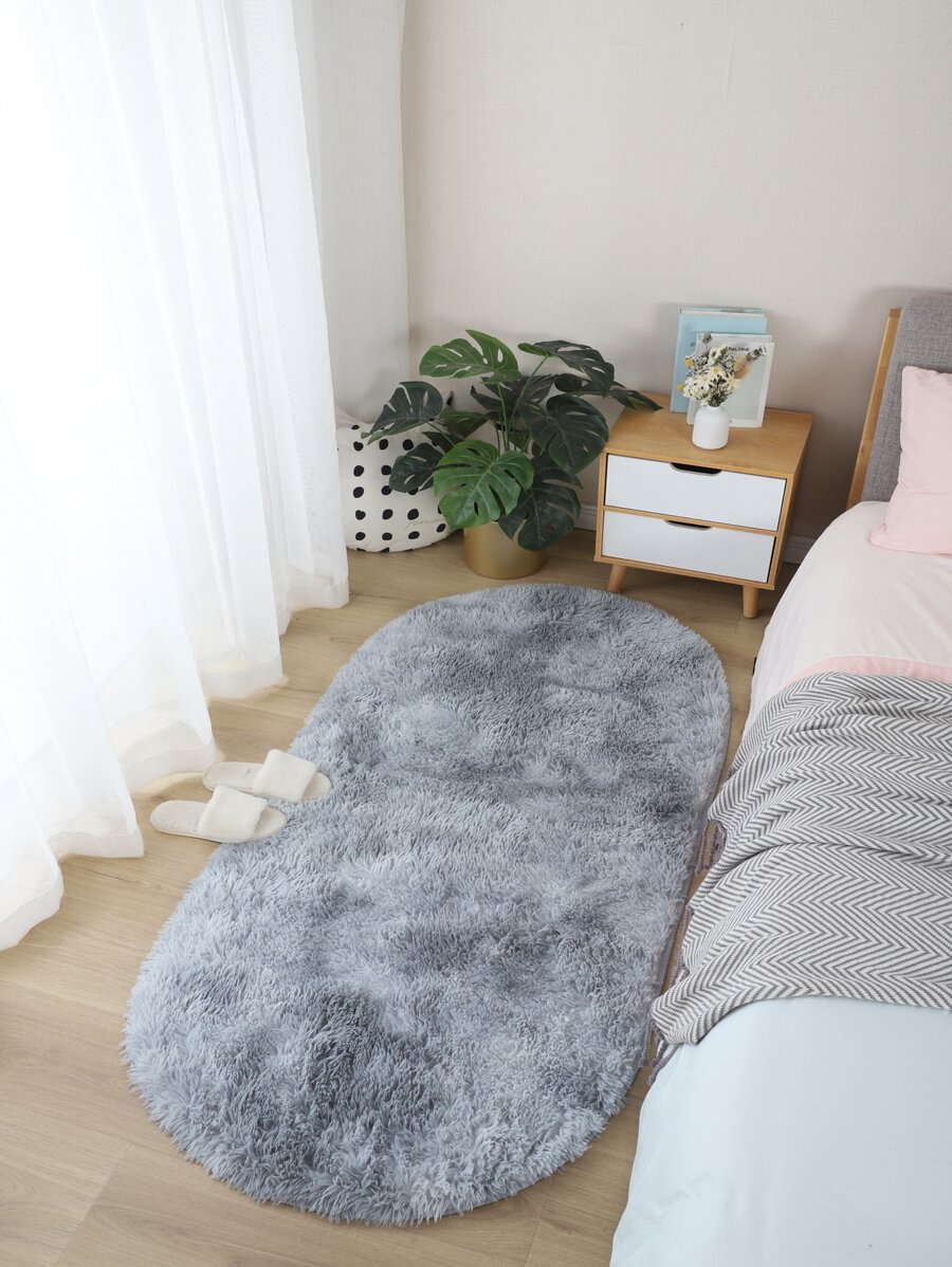 Plain Plush Rug - Light Grey - View 1
