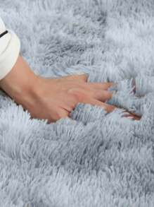 Plain Plush Rug - Light Grey - View 2