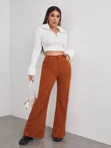 SHEIN Qutie Zipper Fly Cable Knit Crop Jacket - White - View 5