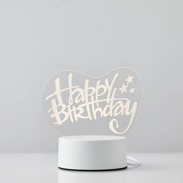 

1pc 3D Birthday 3 Color Night Light, Multicolor