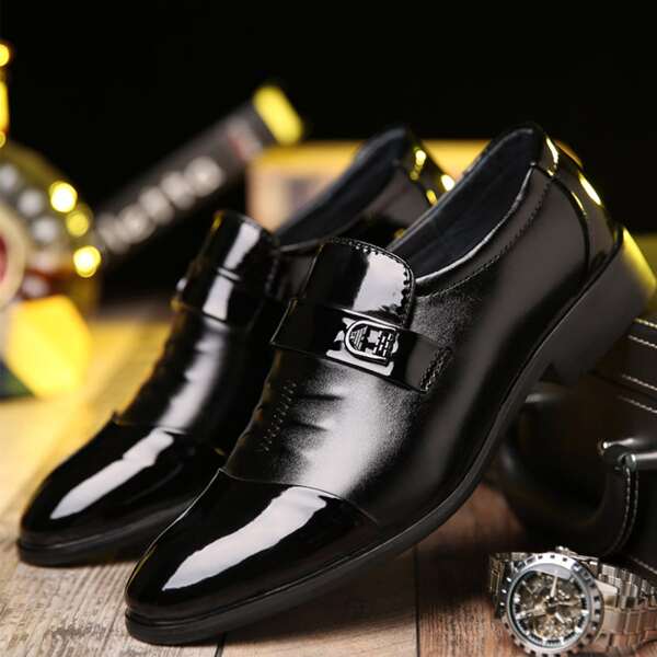 

Men Metal Decor Dress Shoes, Black