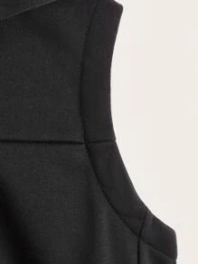 SHEIN 男孩拉鏈開襟無袖連帽衫 - 黑色 - 查看 3