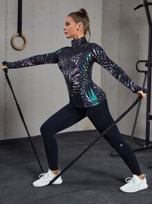 Easithlete 滿版印花拉鏈開襟運動夾克 - 彩色 - 查看 3