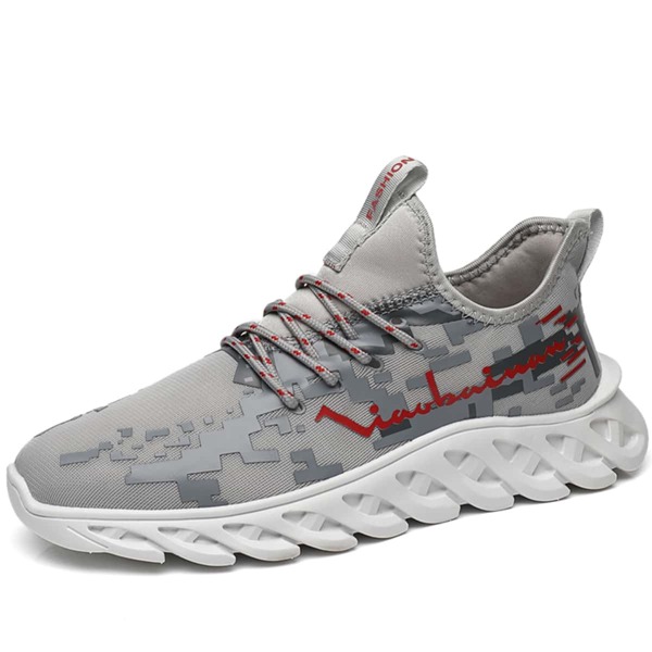 

Men Colorblock Graphic Running Shoes, Grey