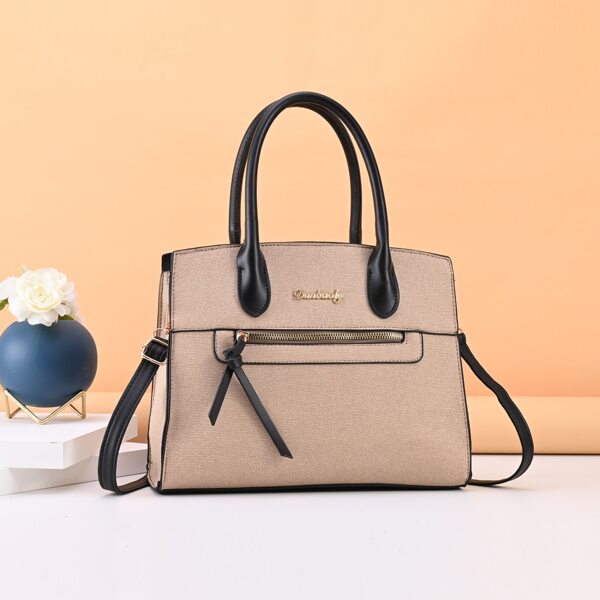 

Letter Graphic Shoulder Tote Bag, Khaki