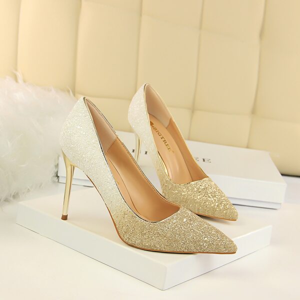 

Glitter Stiletto Heeled Court Pumps, Multicolor