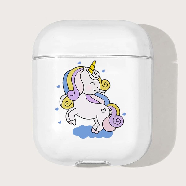 

Cartoon Unicorn Pattern Case For Airpods, Clear