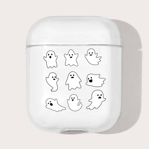

Чехол для Airpods с узором призрака, Прозрачный
