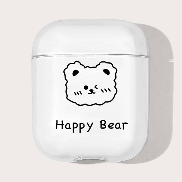 

Прозрачный чехол для Airpods с узором медведя