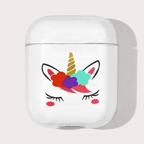 

Cartoon Unicorn Pattern Case For Airpods, Clear
