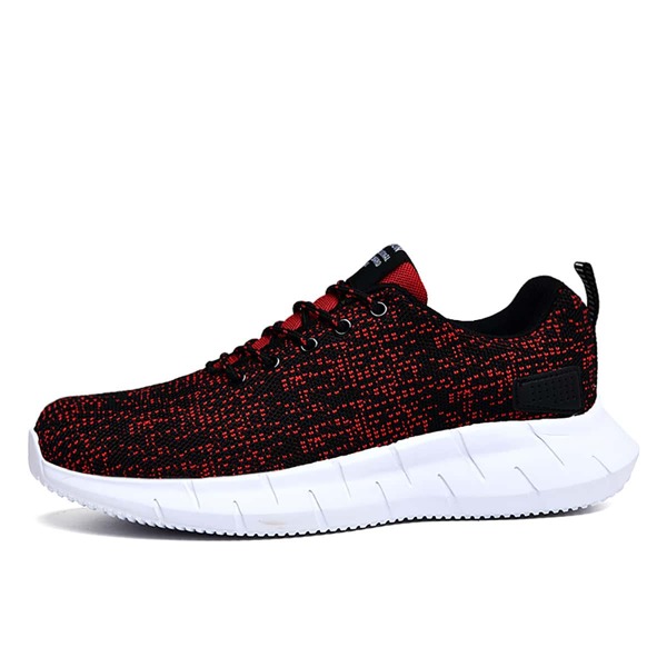 

Men Patch Decor Lace-up Running Shoes, Red