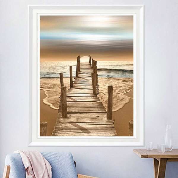 

Landscape Print DIY Diamond Unframed Painting, Multicolor
