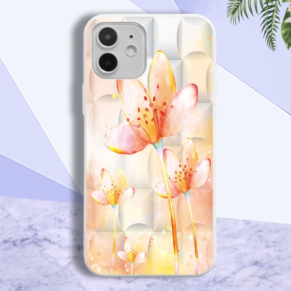 

Flower Painted Phone Case, White
