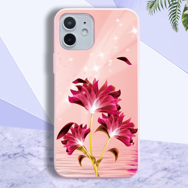 

Flower Painted Phone Case, Baby pink
