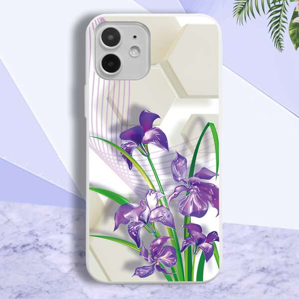 

Flower Painted Phone Case, White