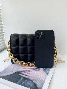 Túi vuông có nắp dây chuyền kẻ sọc tối giản nhỏ gọn dành cho các cô gái tuổi teen Nữ sinh viên đại học, tân binh & nhân viên văn phòng Hoàn hảo cho văn phòng, nơi làm việc, kinh doanh, đi làm Túi đi làm tốt nhất cho nữ - màu đen - Xem 3