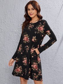 EMERY ROSE 印花大圓領連衣裙 - 彩色 - 查看 5