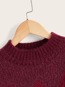 SHEIN Girls Colour Block Chevron Pattern Jumper - Multicolor - View 4