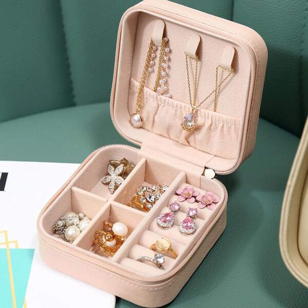 

1pc Multi-grid Jewelry Storage Box, Pink