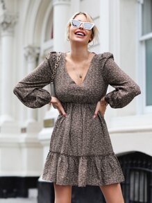 SHEIN Đầm Viên lá sen Họa tiết hoa Boho - Nhiều màu - Xem 4